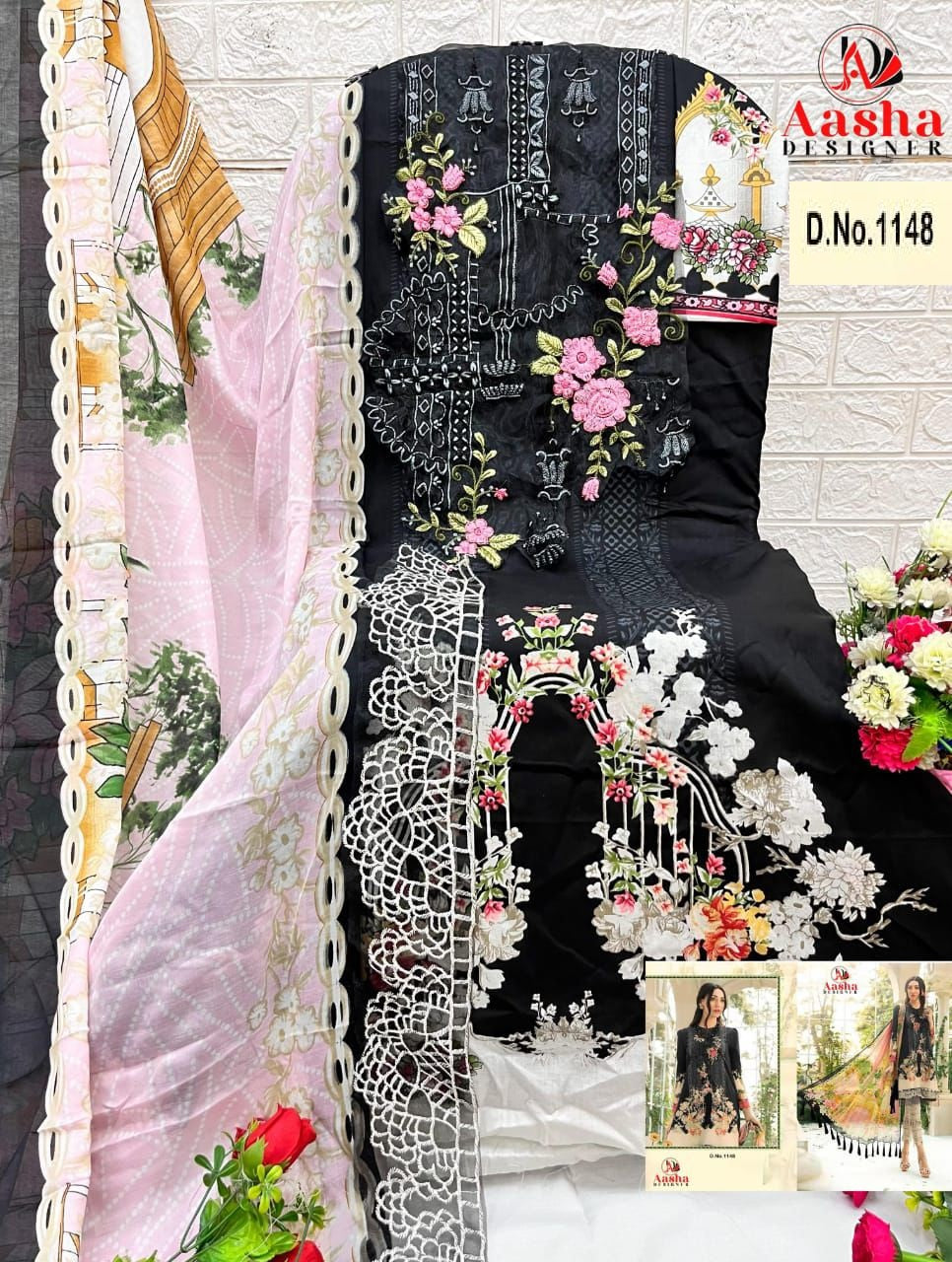 1148 Aasha Designer Printed Pakistani Patch Suits