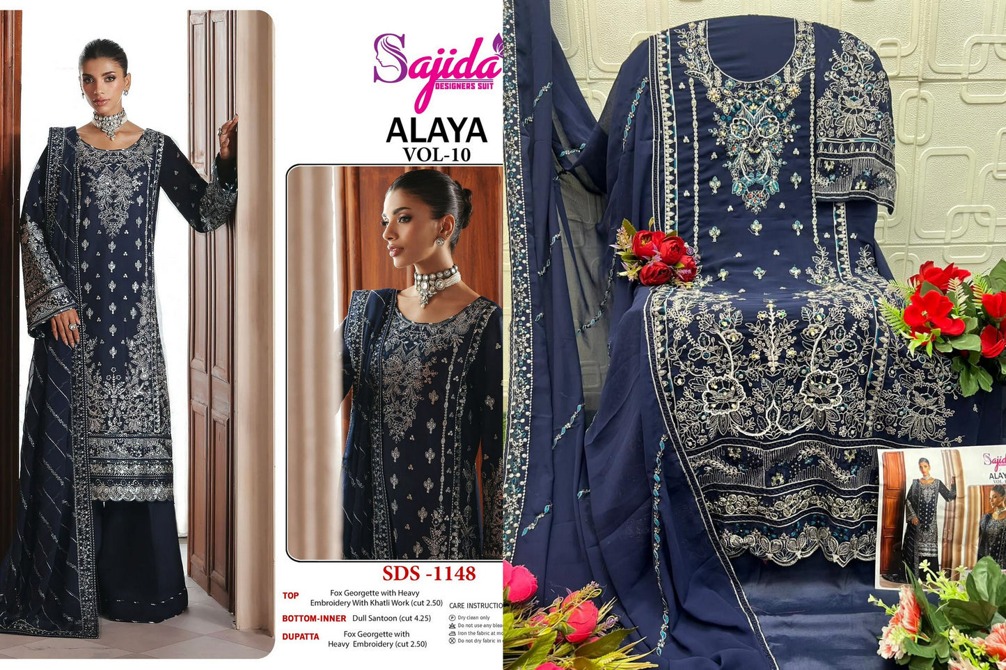 1148 Alaya Vol 10 Sajida Georgette Pakistani Salwar Suits
