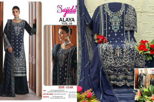 1148 Alaya Vol 10 Sajida Georgette Pakistani Salwar Suits