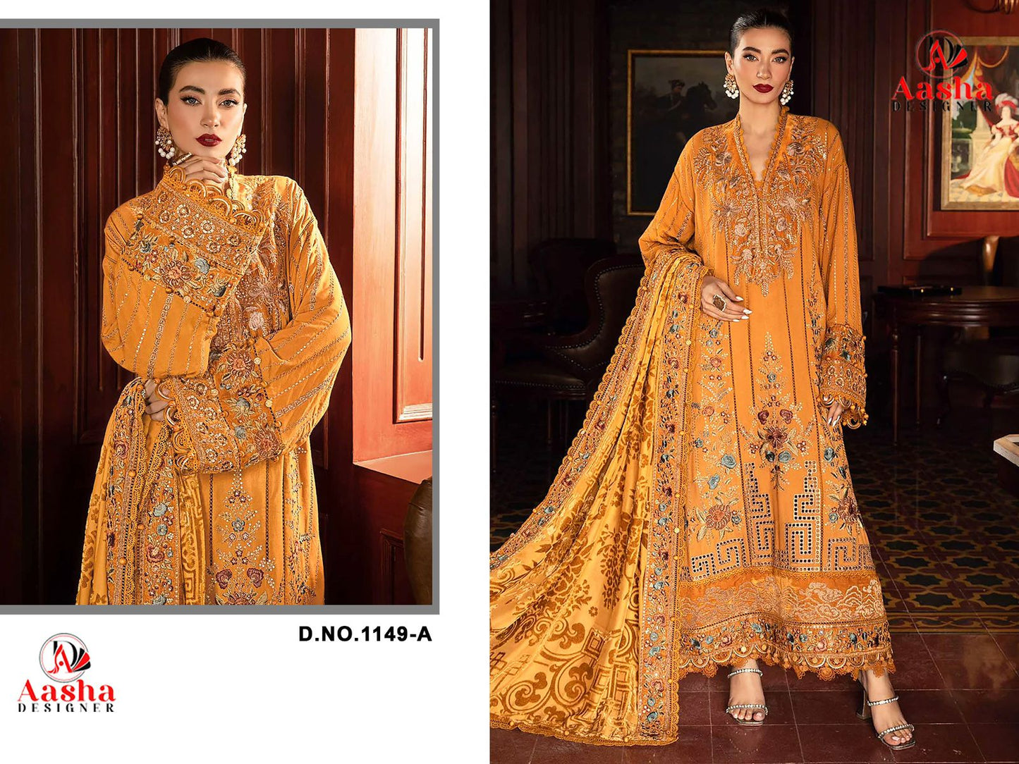 1149-A Aasha Designer Heavy Rayon Pakistani Salwar Suits