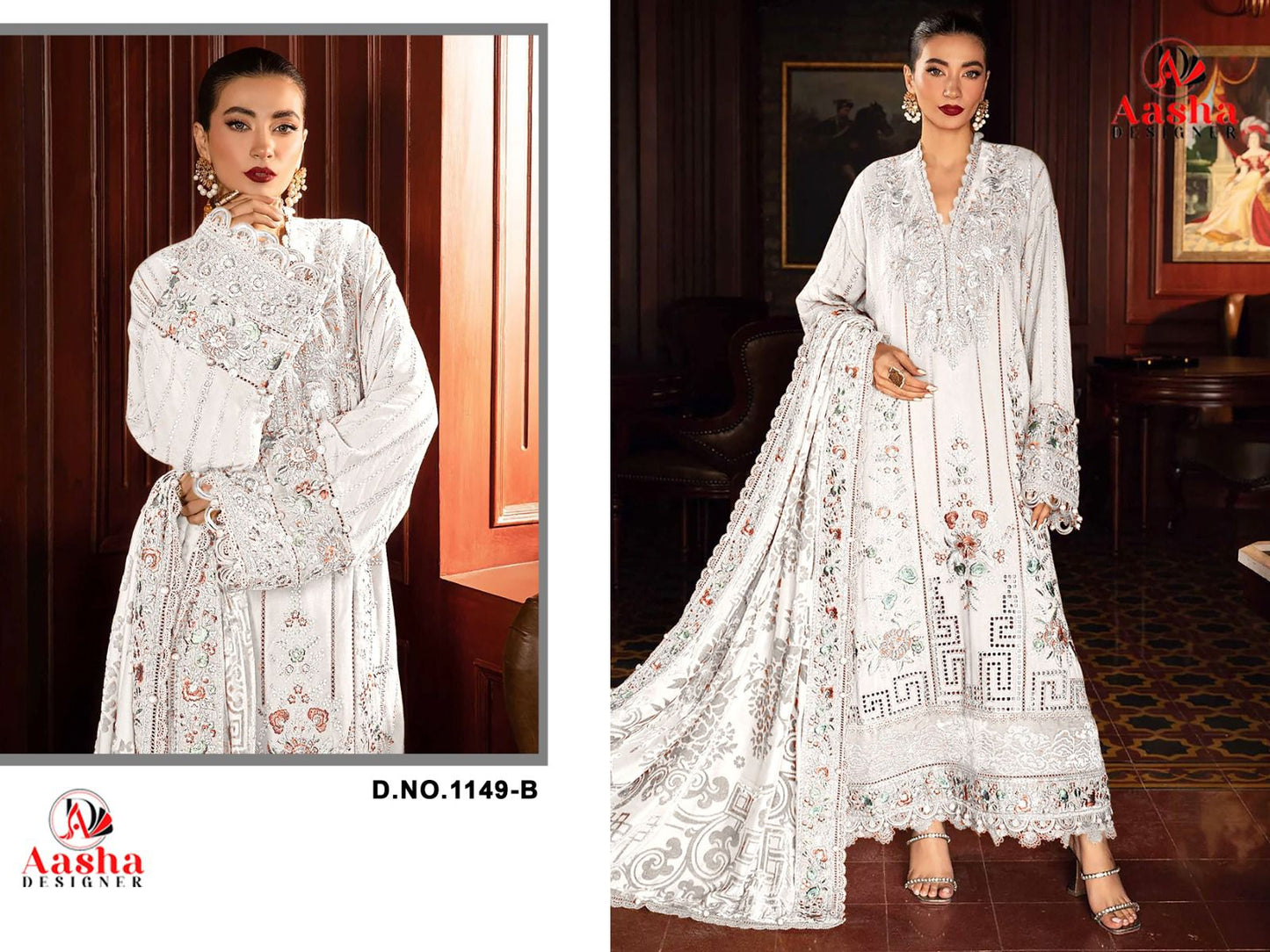 1149-B Aasha Designer Heavy Rayon Pakistani Salwar Suits