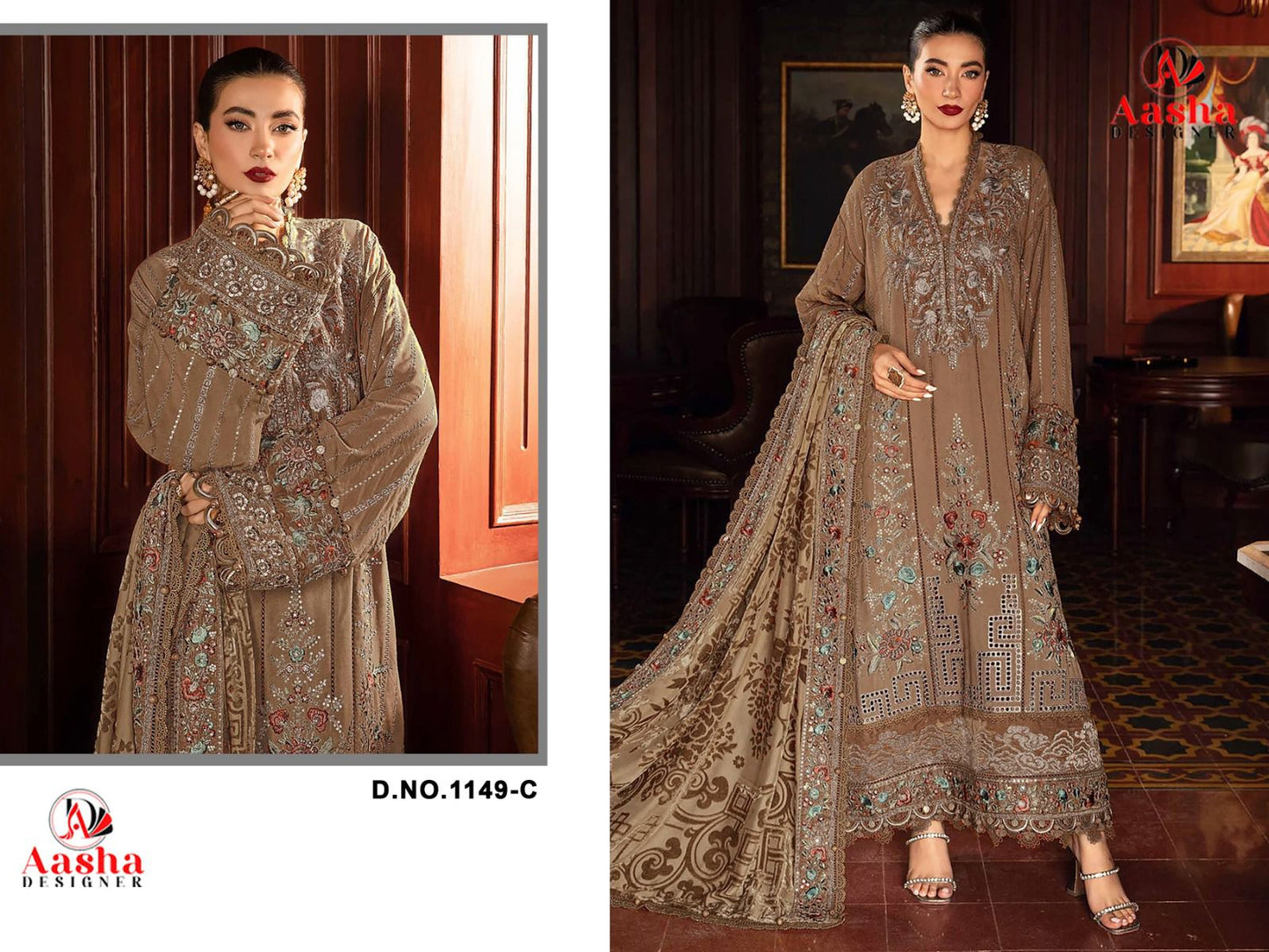 1149-C Aasha Designer Heavy Rayon Pakistani Salwar Suits