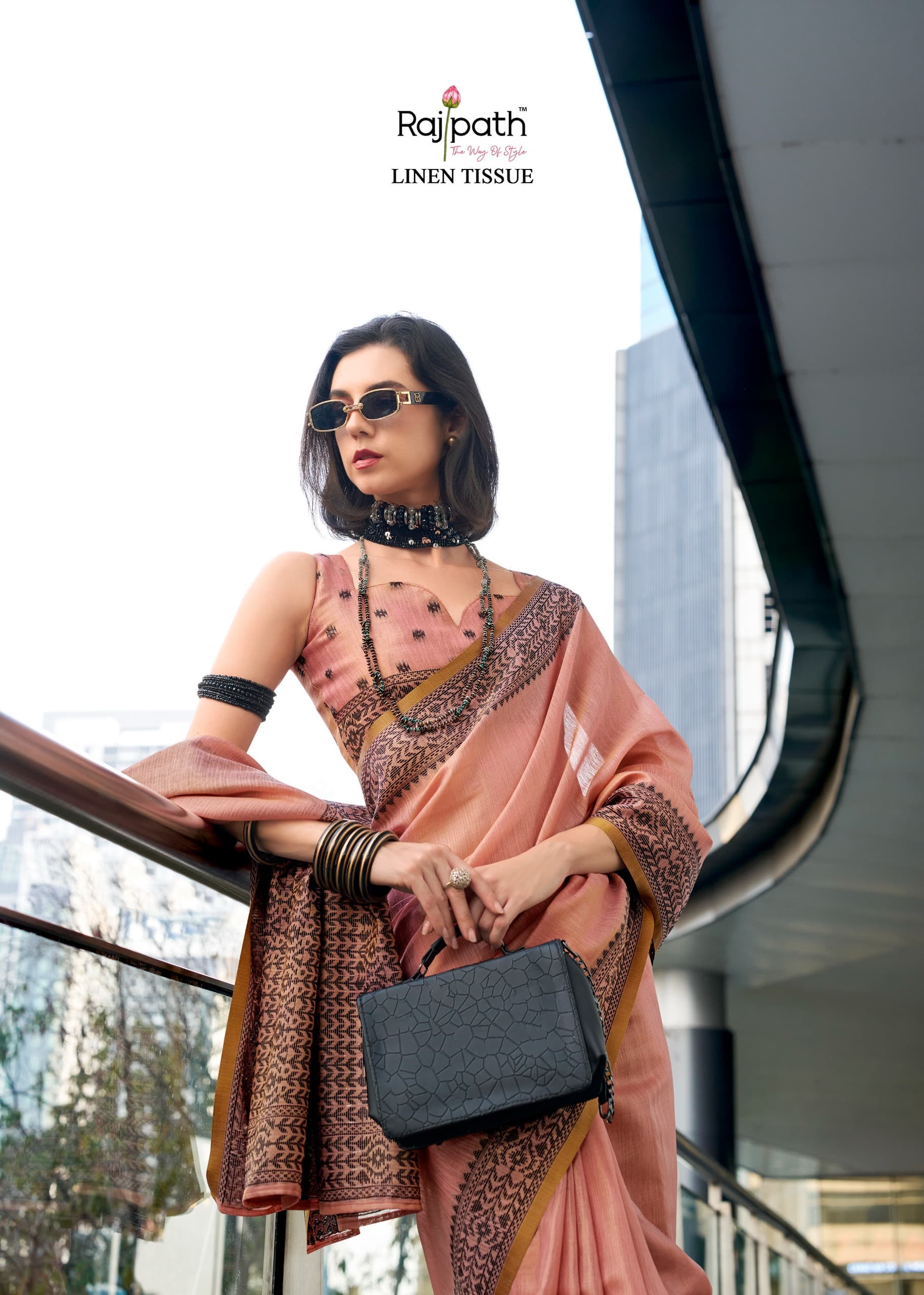 114 Blackberry Rajpath Linen Sarees