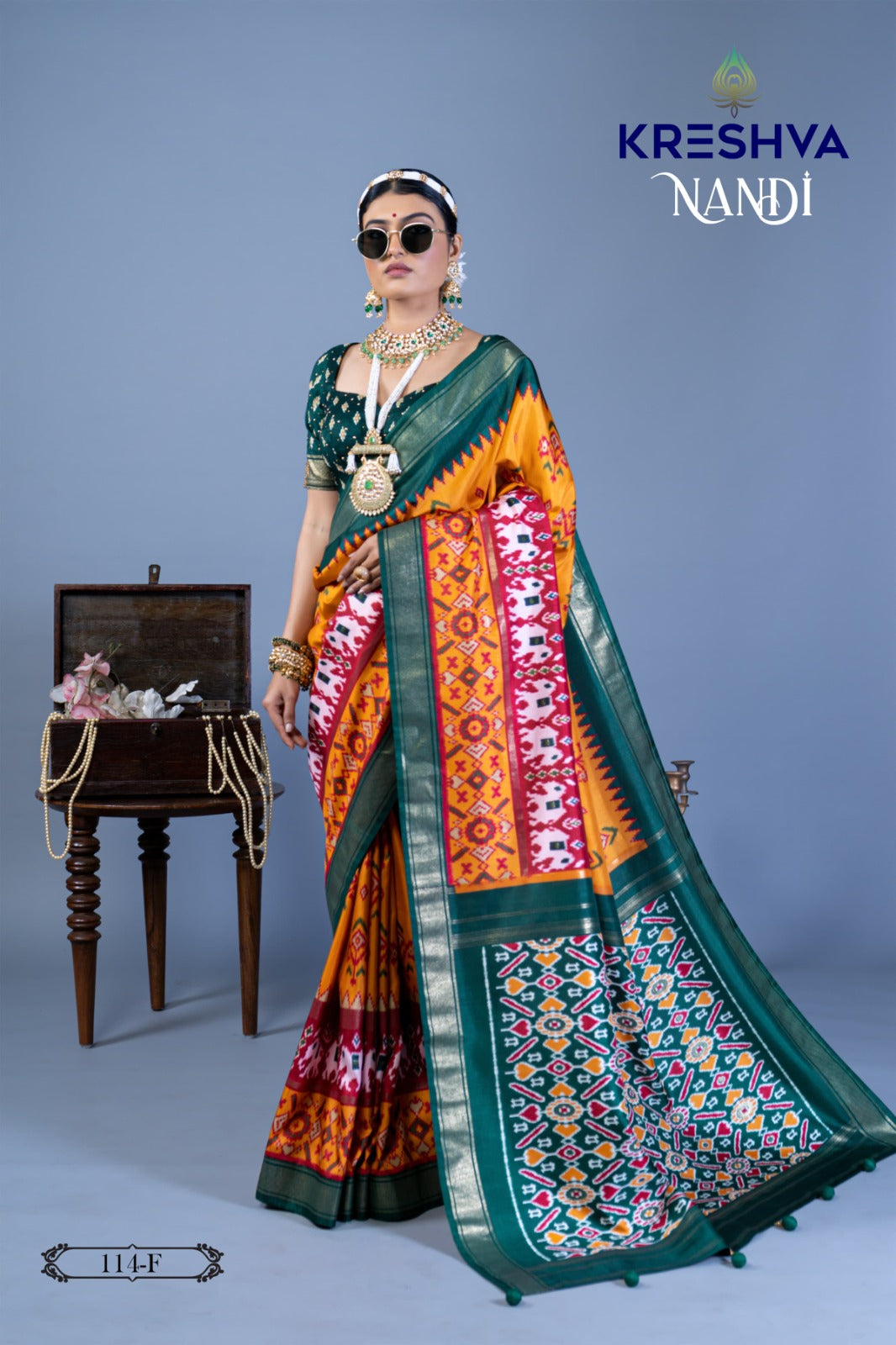 114F Hit Nandi Kreshva P.V Silk Sarees