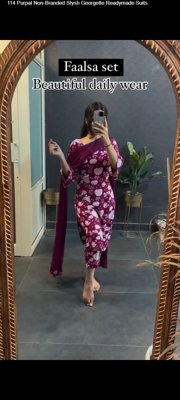 114 Purpal Non-Branded Stysh Georgette Readymade Suits