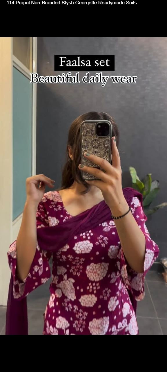 114 Purpal Non-Branded Stysh Georgette Readymade Suits