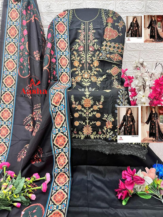 1151-E Aasha Designer Embroidery Pakistani Salwar Suits