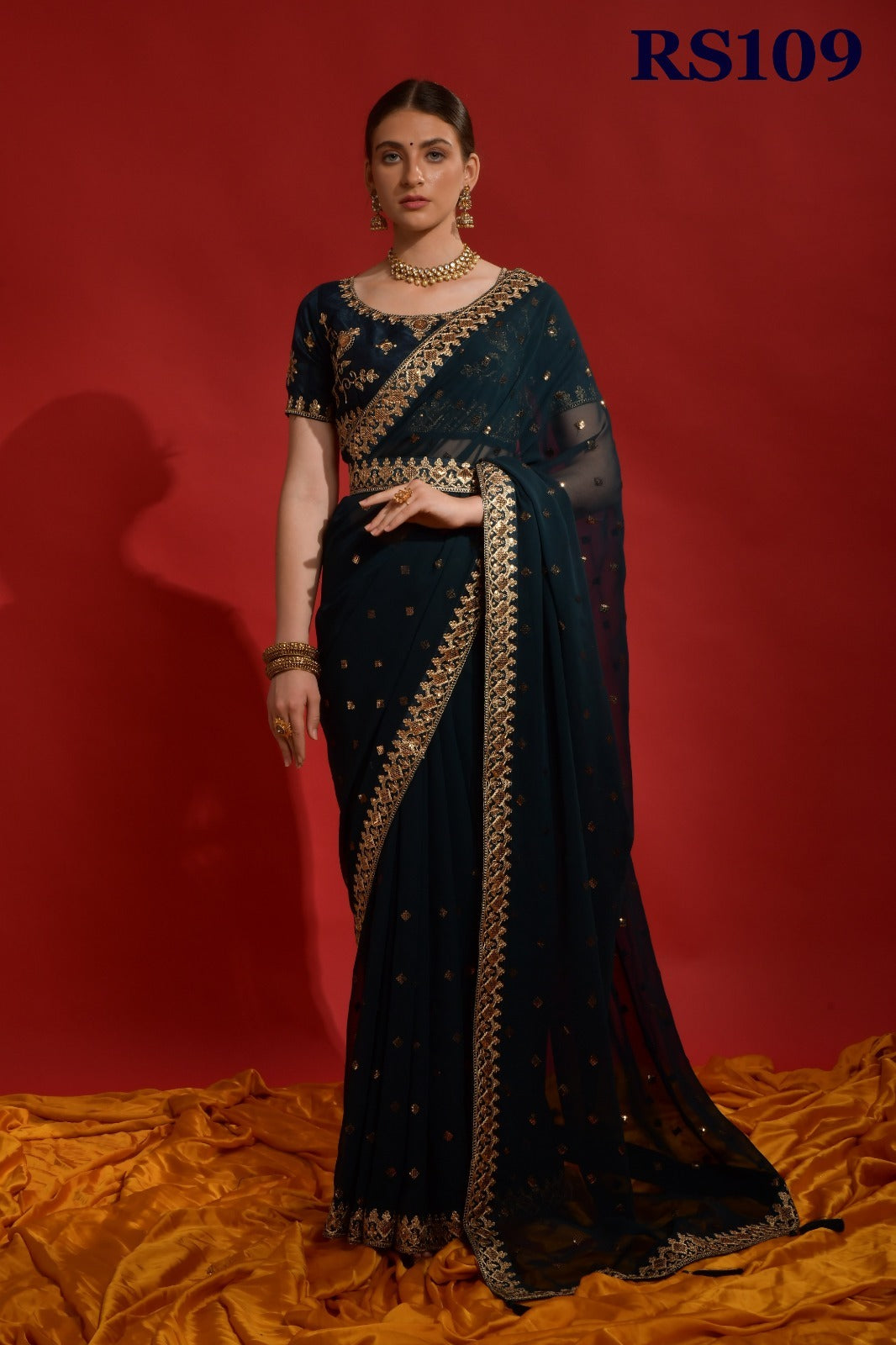 109 Riddhi Siddhi Fashion Berry Sarees