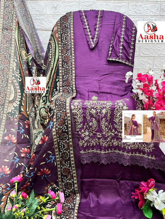 1154-B Aasha Designer Heavy Rayon Pakistani Salwar Suits