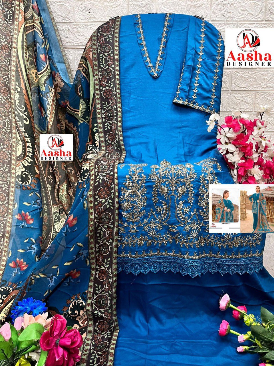 1154-C Aasha Designer Heavy Rayon Pakistani Salwar Suits