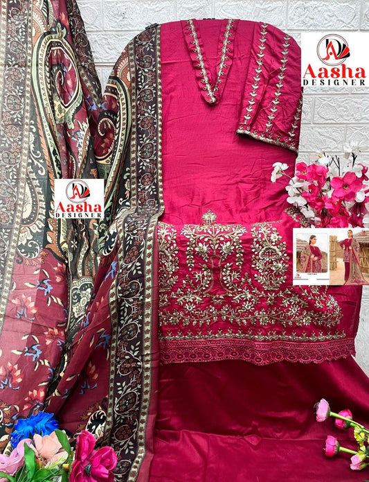 1154-D Aasha Designer Heavy Rayon Pakistani Salwar Suits