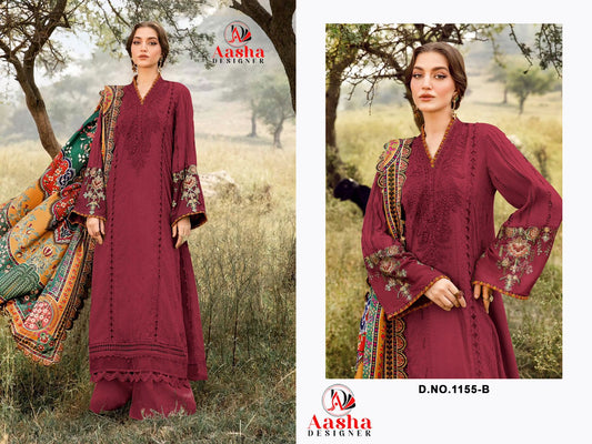 1155-B Aasha Designer Heavy Rayon Pakistani Salwar Suits
