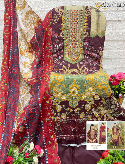 1155 Al Zohaib Pure Cotton Pakistani Salwar Suits