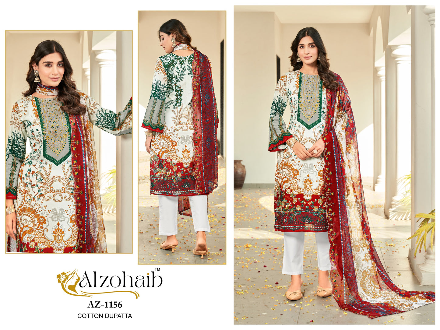 1156 Al Zohaib Pure Cotton Pakistani Salwar Suits