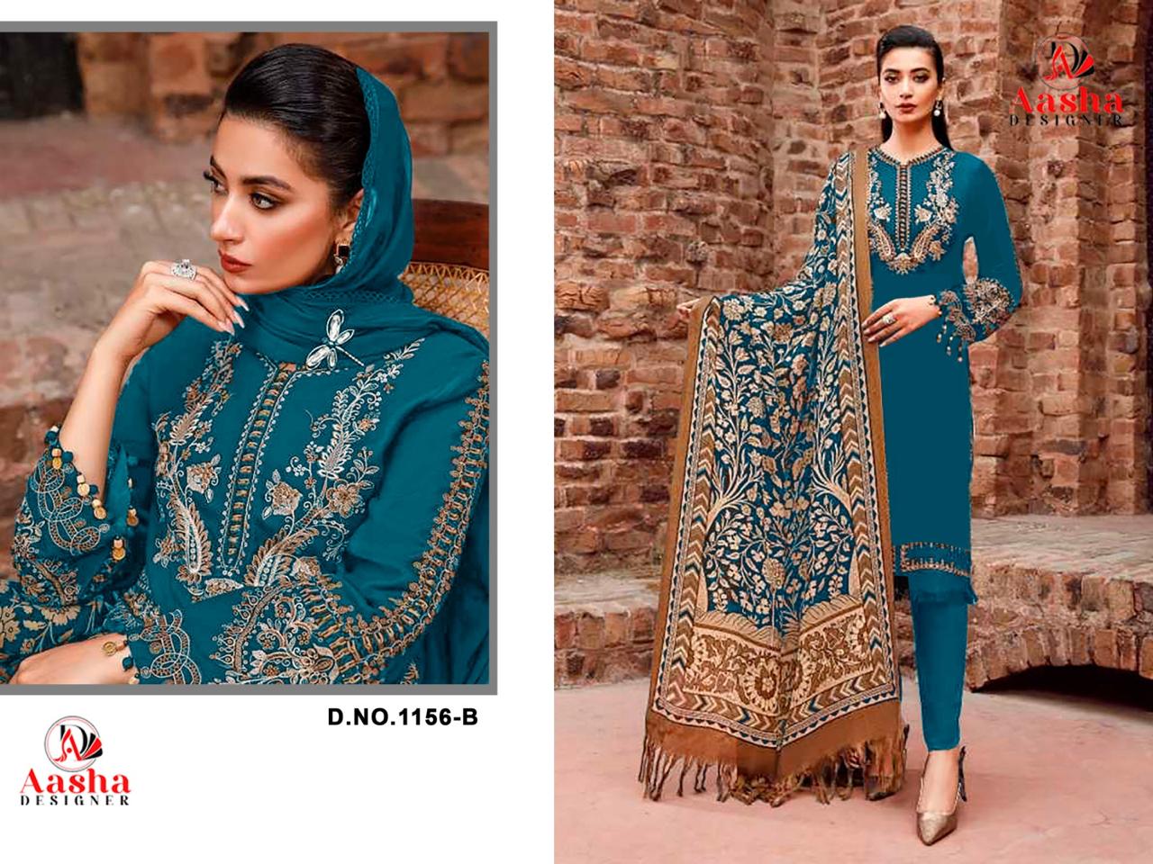 1156B Aasha Designer Heavy Rayon Pakistani Salwar Suits