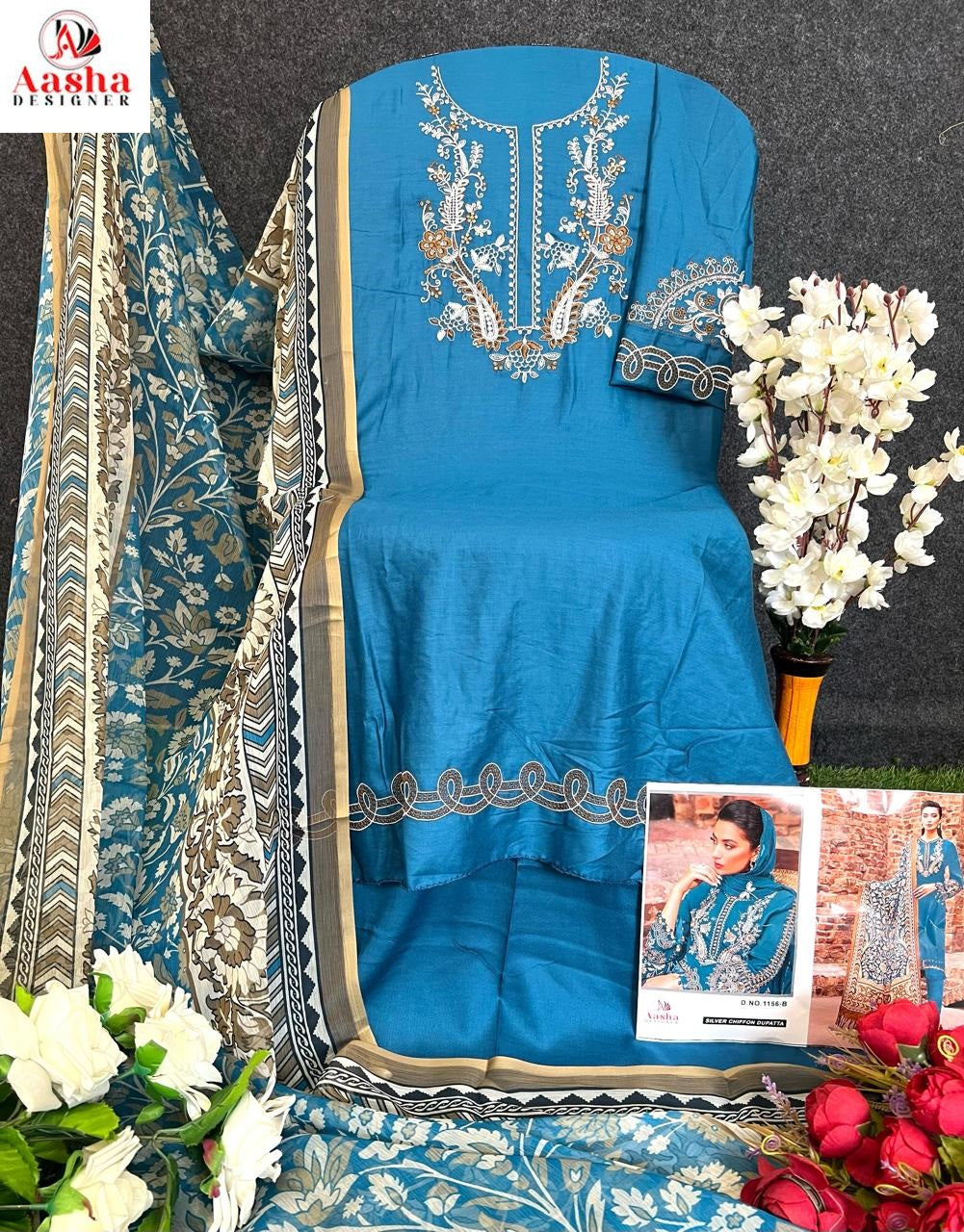 1156B Aasha Designer Heavy Rayon Pakistani Salwar Suits