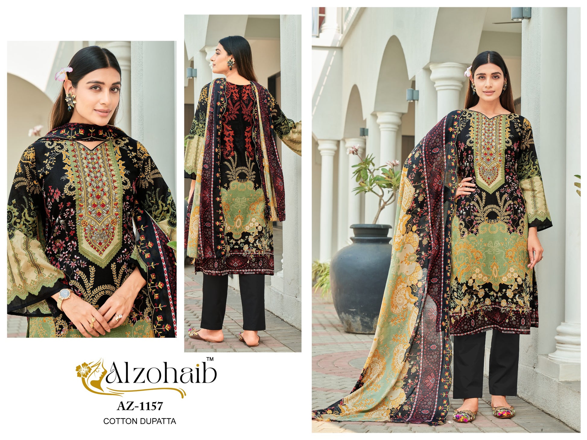 1157 Al Zohaib Pure Cotton Pakistani Salwar Suits