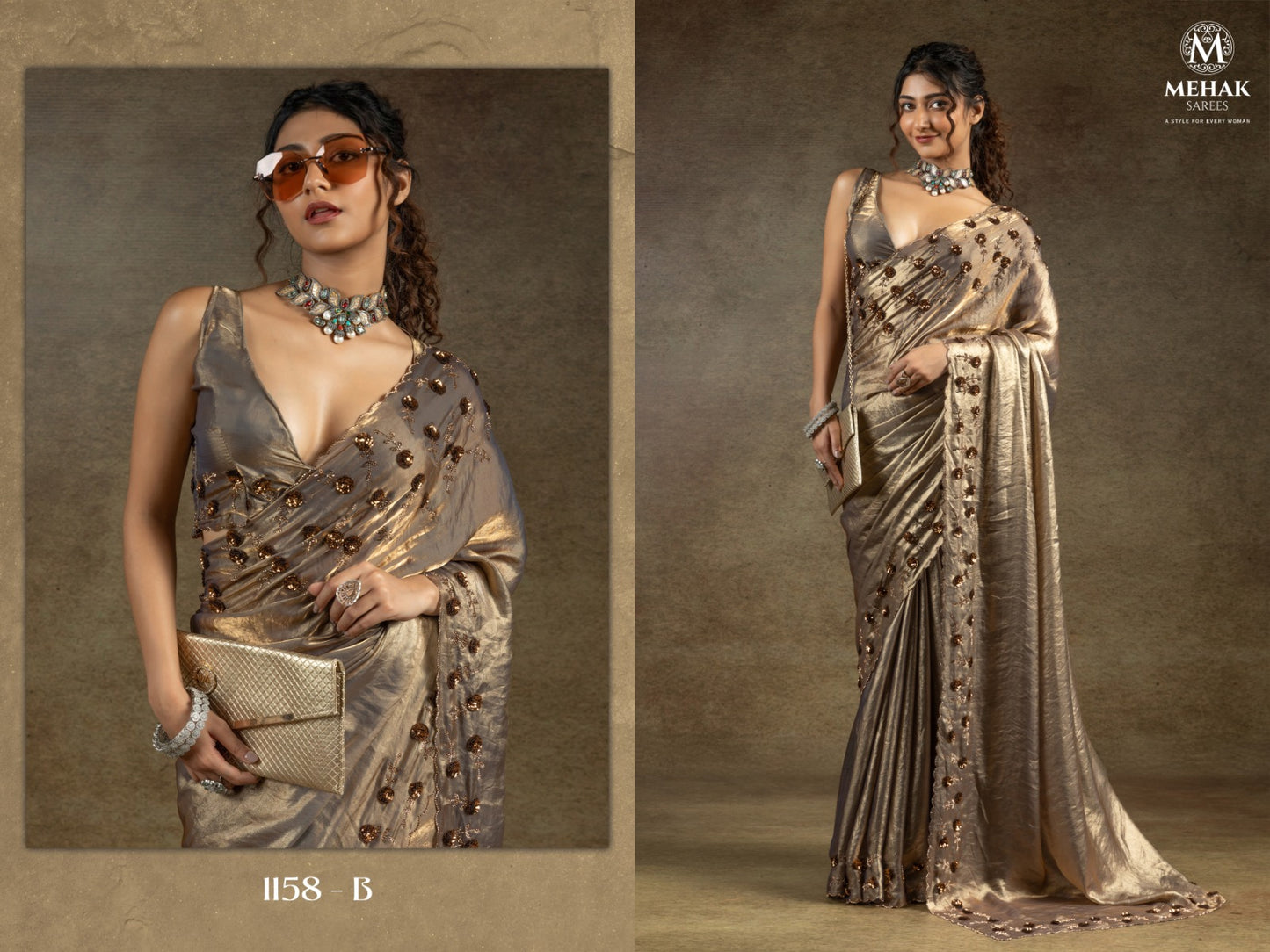 1158B Mehek Satin Silk Sarees