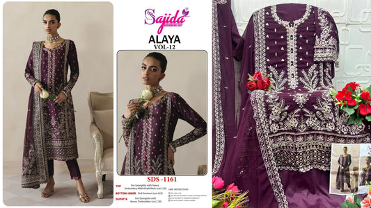 1161 Alaya Vol 12 Sajida Georgette Pakistani Salwar Suits