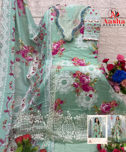 1162 Pista Aasha Designer Embroidery Pakistani Patch Suits