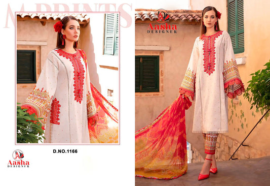 1166 Aasha Designer Embroidery Pakistani Patch Suits