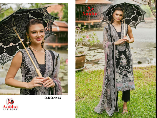 1167 Aasha Designer Printed Pakistani Patch Suits