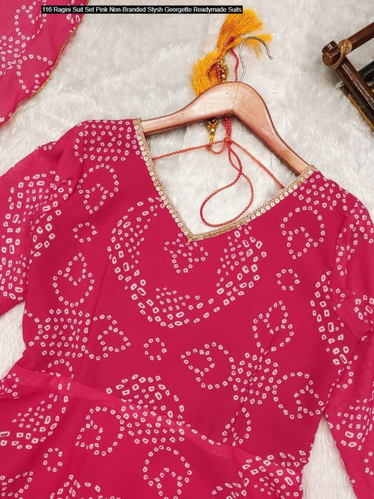 116 Ragini Suit Set Pink Non-Branded Stysh Georgette Readymade Suits