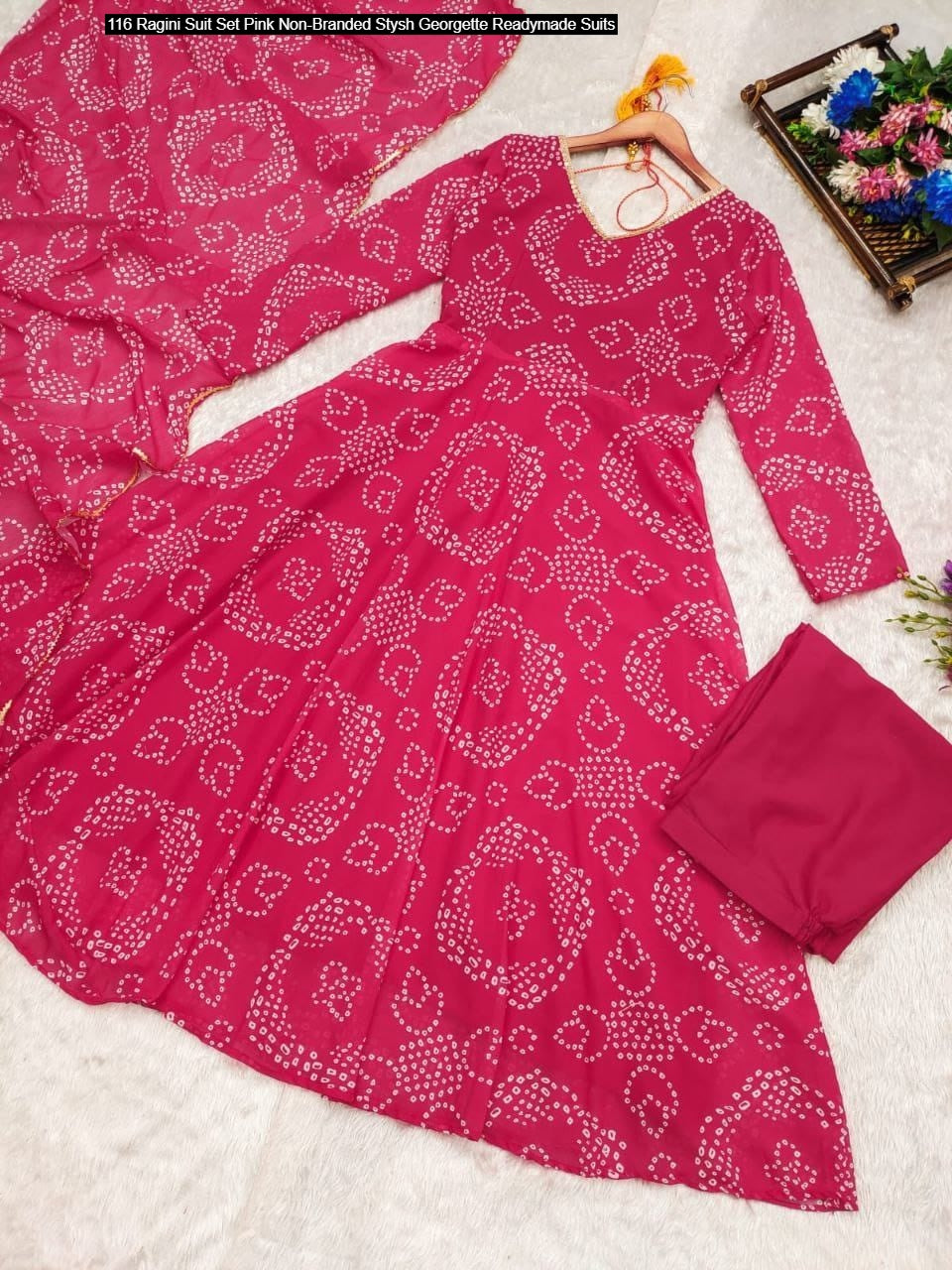 116 Ragini Suit Set Pink Non-Branded Stysh Georgette Readymade Suits