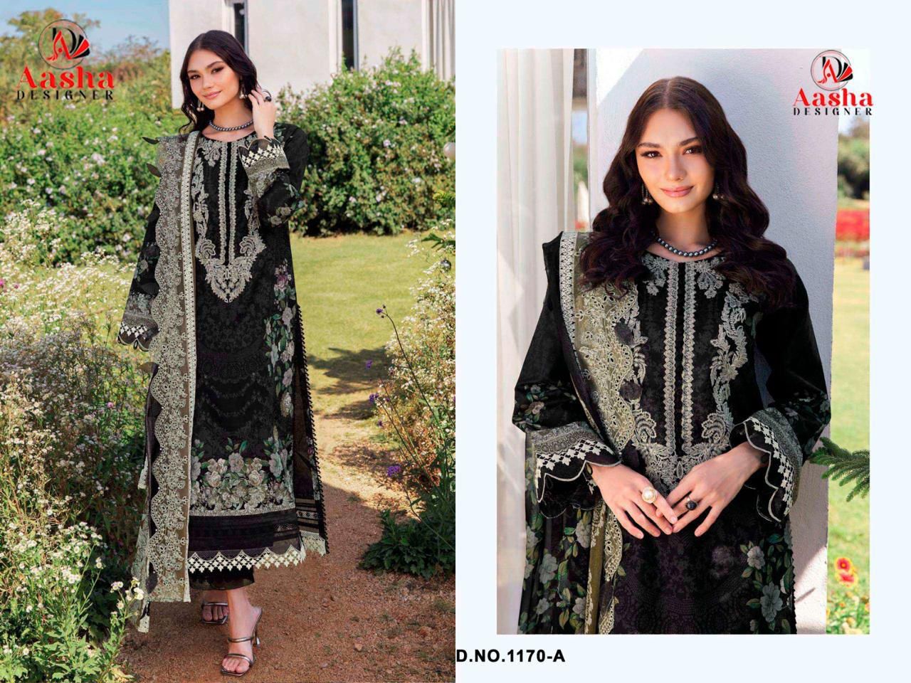 1170-A Aasha Designer Printed Pakistani Patch Suits