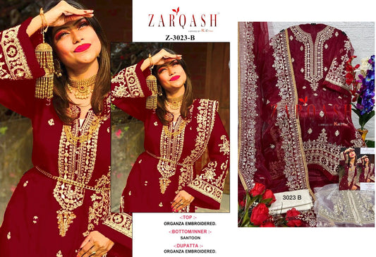 Z-3023B Zarqash Pakistani Salwar Suits