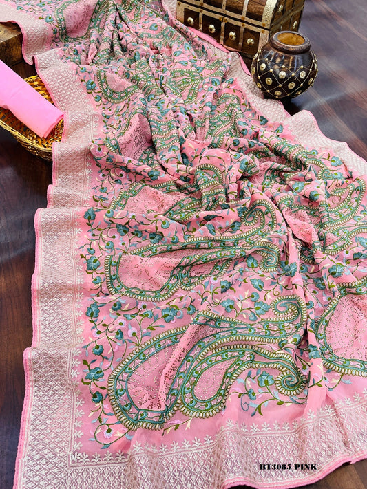 3085 Pink Bt Sarees
