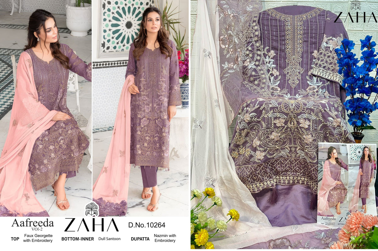10264 Zaha Pakistani Salwar Suits