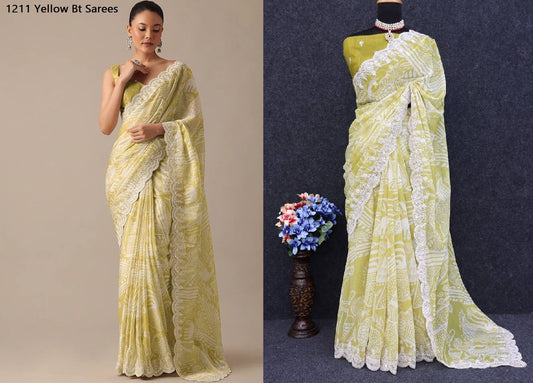 1211 Yellow Bt Sarees