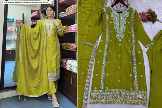 5148 Mehndi Green Aarohi Readymade Suits