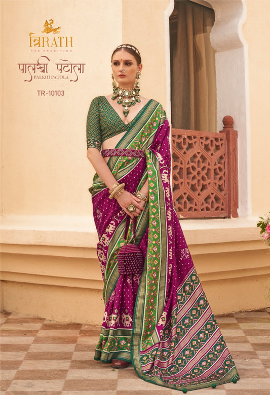 10103 Palkhi Patola Trirath Sarees