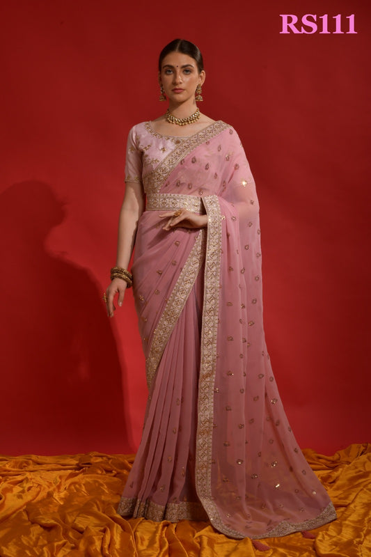 111 Riddhi Siddhi Fashion Berry Sarees
