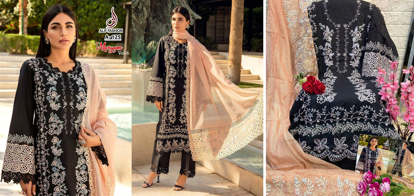 A-125 Maryam Vol 6 Alif Fashion Pakistani Salwar Suits