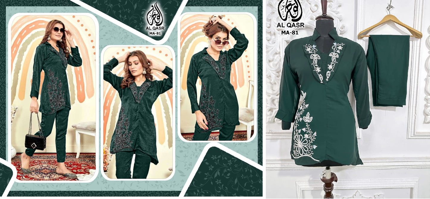 Ma-81Green Al Qasr Co Ord Set