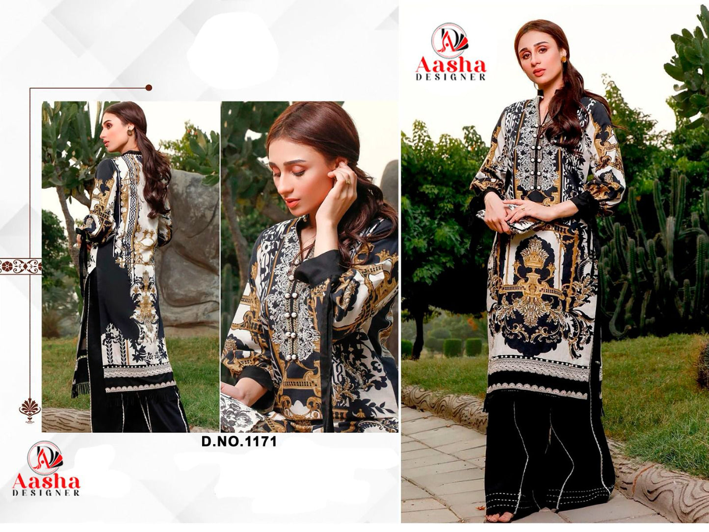 1171 Aasha Designer Embroidery Pakistani Patch Suits