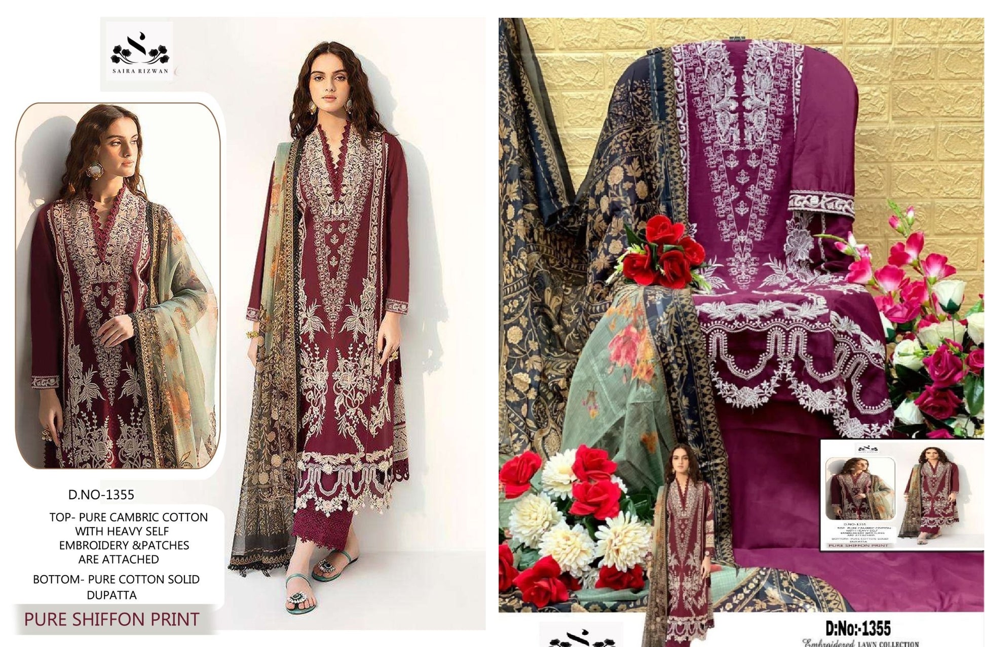 1355 Saira Rizwan Pakistani Salwar Suits