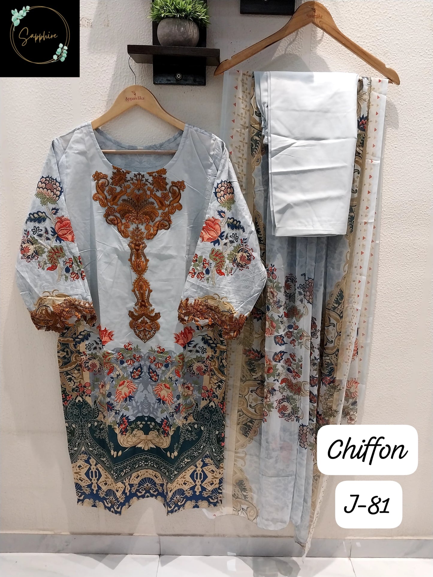 Jazmin Vol 81 Sky Blue Sapphire Pakistani Readymade Suits