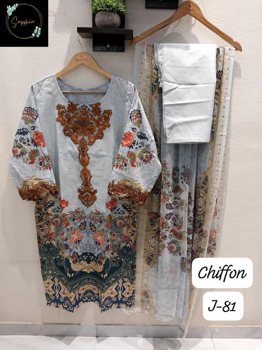 Jazmin Vol 81 Sky Blue Sapphire Pakistani Readymade Suits