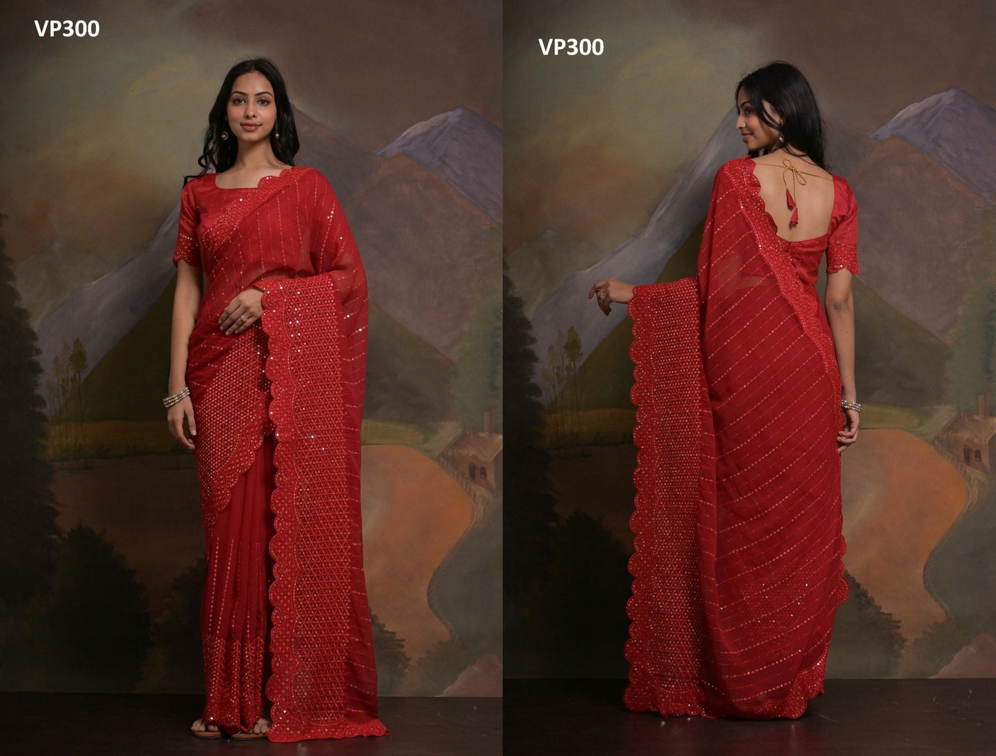Vp300 Durga Fashion Berry Sarees