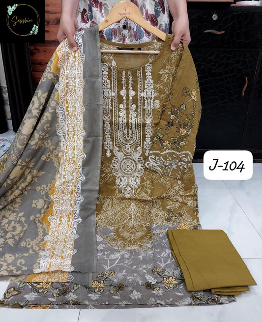Jazmin Vol 104 Yellow Sapphire Pakistani Readymade Suits