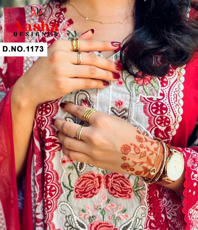 1173 Aasha Designer Printed Pakistani Patch Suits