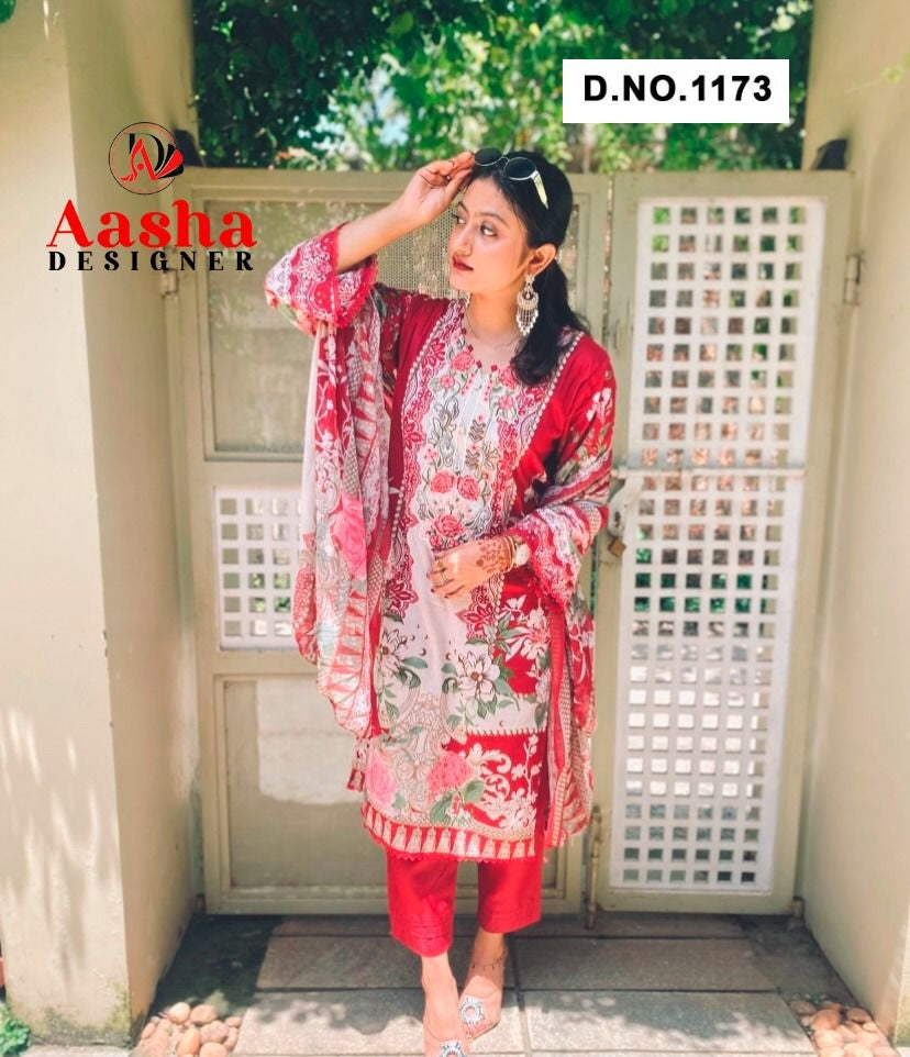 1173 Aasha Designer Printed Pakistani Patch Suits