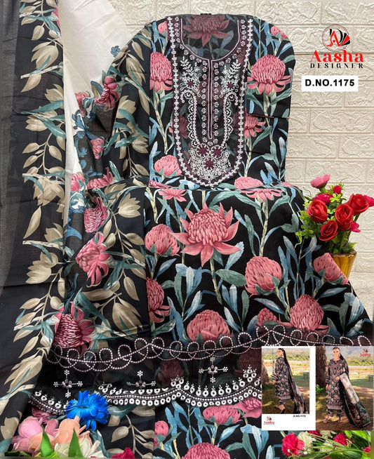 1175 Aasha Designer Printed Pakistani Patch Suits