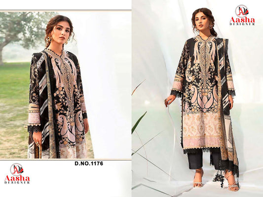 1176 Aasha Designer Printed Pakistani Patch Suits