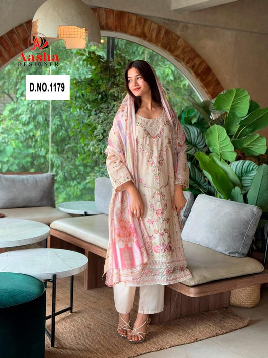 1179 Aasha Designer Embroidery Pakistani Salwar Suits