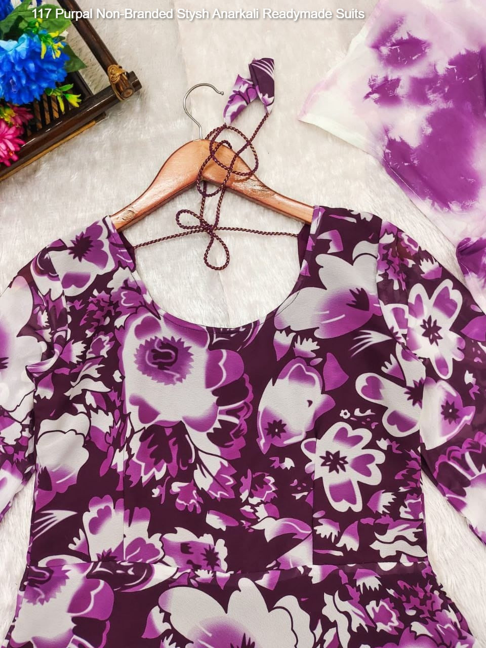 117 Purpal Non-Branded Stysh Anarkali Readymade Suits